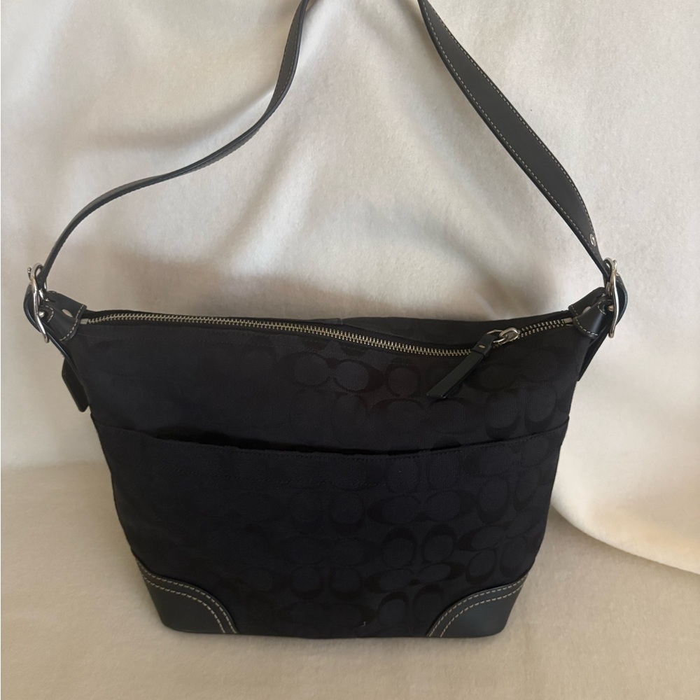 Coach Black Signature Shoulder Bag